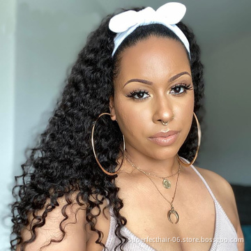 Headband wigs and all textures headband synthetic wig human hair wigs
